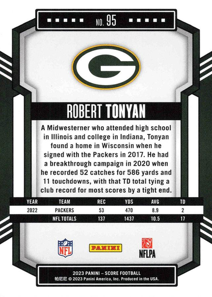 2023 Panini Score Football Robert Tonyan Green Bay Packers #95
