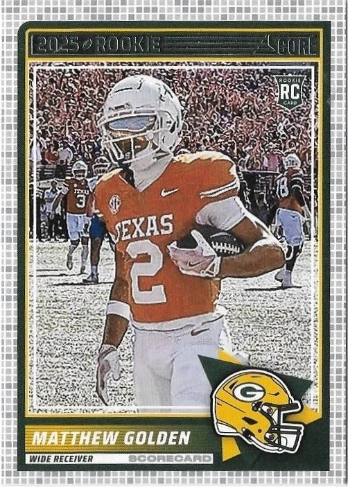 2025 Panini Score Scorecard RC Matthew Golden #56 Green Bay Packers