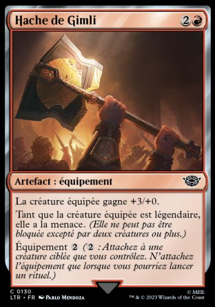 2023 Magic MTG Le Seigneur des Anneaux Hache de Gimli LTR #130