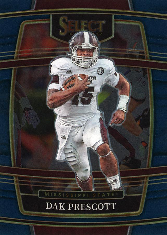 2022 Panini Select Draft Picks Blue Dak Prescott #36 Mississippi State Bulldogs