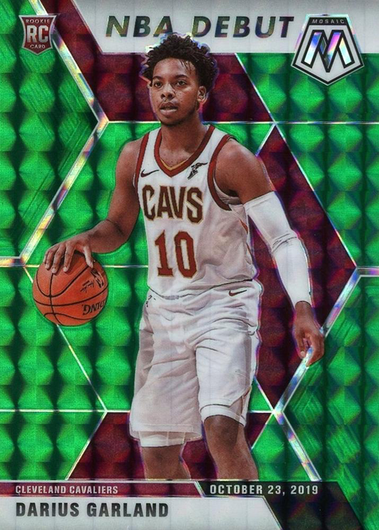 2019 Panini Mosaic Green Prizm Darius Garland RC NBA Debut #262 Cleveland Cavaliers