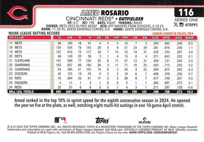 2025 Topps Series 1 Amed Rosario Cincinnati Reds #116