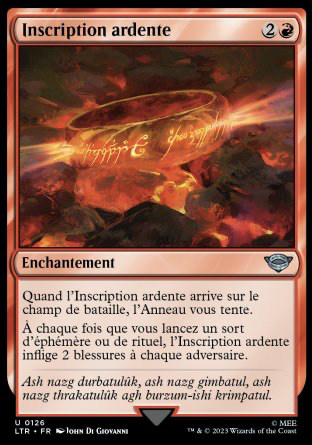 2023 Magic MTG Le Seigneur des Anneaux Inscription ardente LTR #126