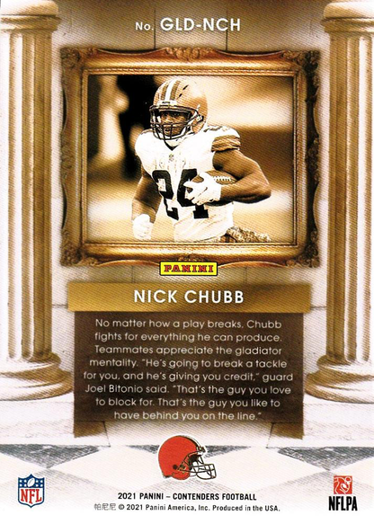 2021 Panini Contenders Gladiators Nick Chubb Cleveland Browns #GLD-NCH
