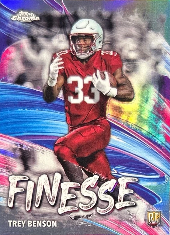 2024 Topps Chrome Finesse Refractor Trey Benson #F-9 Arizona Cardinals