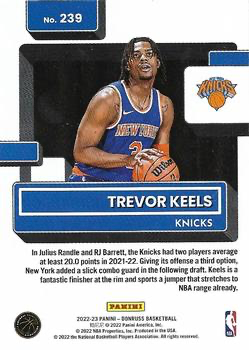 2022 Panini Donruss Rated Rookie RC Trevor Keels #239 New York Knicks