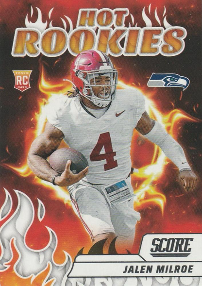 2025 Panini Score Hot Rookies Jalen Milroe #9 Seattle Seahawks