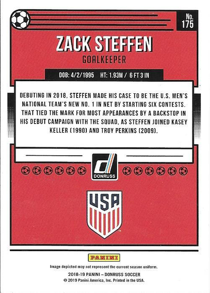 2018 Panini Donruss Zack Steffen #175 USA