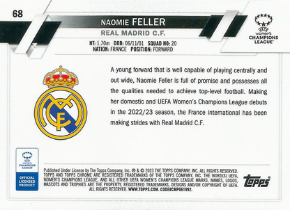 2022 Topps Chrome UCC Women's Naomie Feller RC #68 Real Madrid Femenino