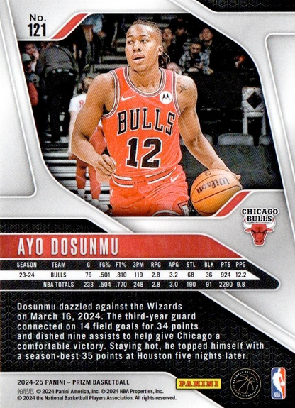2024 Panini Prizm Ayo Dosunmu #121 Chicago Bulls