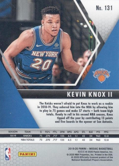 2019 Panini Mosaic Kevin Knox II #131 New York Knicks