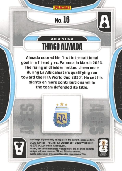 2026 Panini Prizm World Cup Aces Thiago Almada #16 Argentine