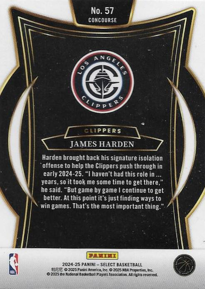 2024 Panini Select James Harden Blue #57 Los Angeles Clippers