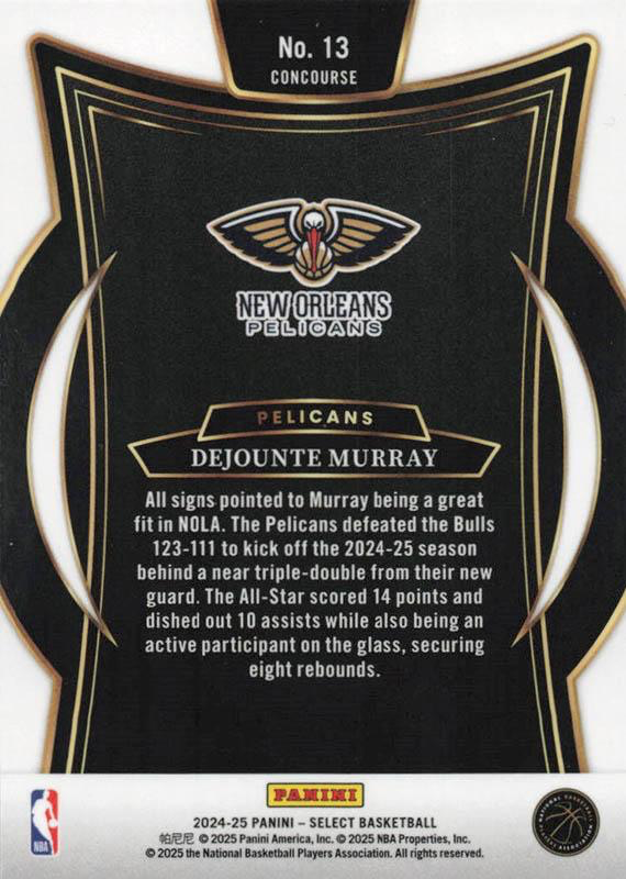 2024 Panini Select Dejounte Murray Blue #13 New Orleans Pelicans