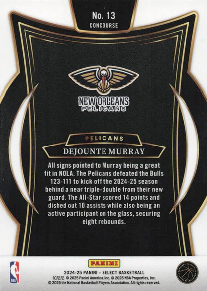 2024 Panini Select Dejounte Murray Blue #13 New Orleans Pelicans