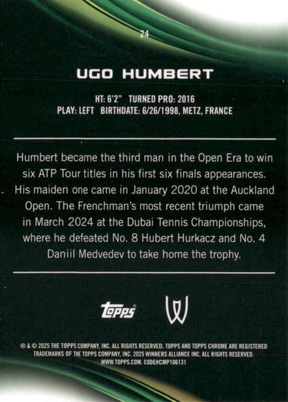 2025 Topps Chrome Tennis Geometric Ugo Humbert #24