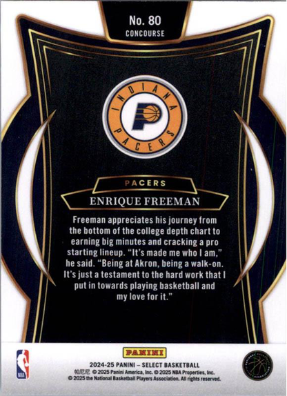 2024 Panini Select Enrique Freeman RC #80 Indiana Pacers