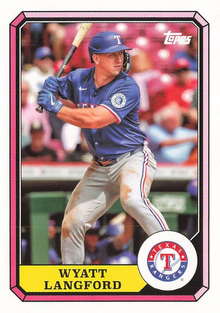 2025 Topps Archives 1987 Topps Boardwalk And Baseball Wyatt Langford #87BB-17 Texas Rangers