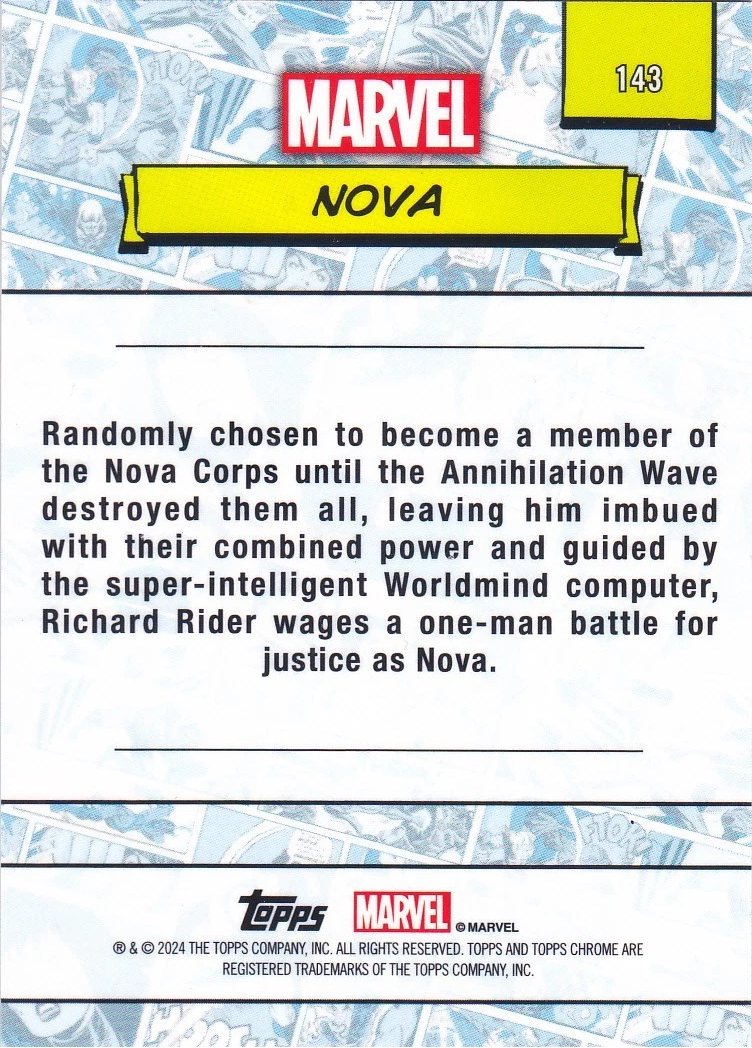 2024 Topps Chrome Marvel Nova #143