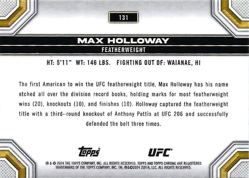 2024 Topps Chrome UFC Max Holloway #131