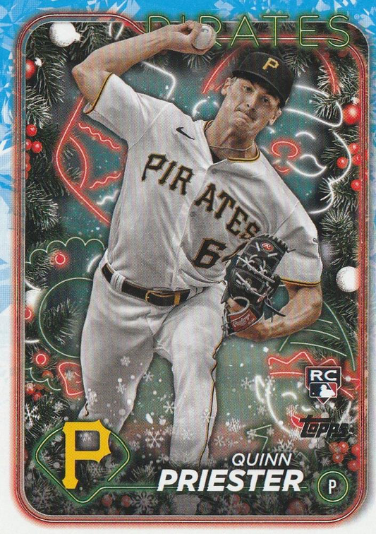 2024 Topps Holiday Quinn Priester RC Pittsburgh Pirates #H145