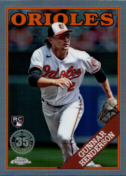 2023 Topps Chrome Update 1988 Topps Baseball 35th Anniversary Gunnar Henderson Baltimore Orioles #88CU-8