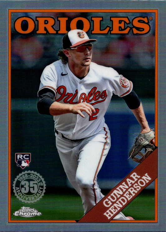 2023 Topps Chrome Update 1988 Topps Baseball 35th Anniversary Gunnar Henderson Baltimore Orioles #88CU-8