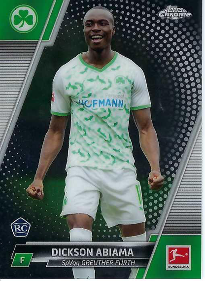 2021 Topps Chrome Bundesliga Dickson Abiama RC #45 SpVgg Greuther Furth