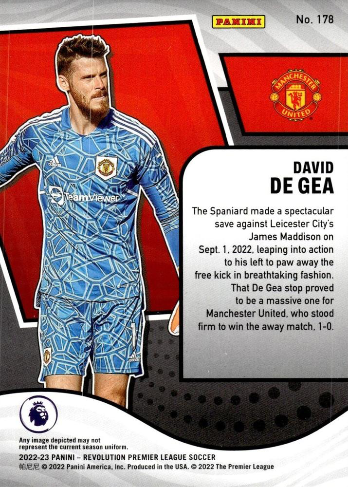 2022 Panini Revolution Premier League David de Gea #178 Manchester United
