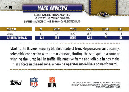 2026 Topps Flagship Mark Andrews #15 Baltimore Ravens