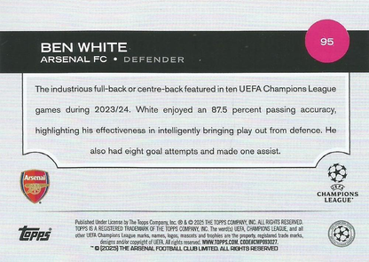 2024 Topps UCC Ben White #95 Arsenal FC