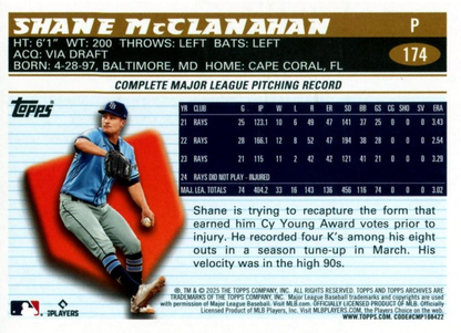 2025 Topps Archives Shane McClanahan #174 Tampa Bay Rays