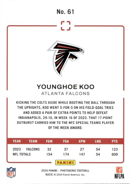 2024 Panini Photogenic Younghoe Koo #61 Atlanta Falcons