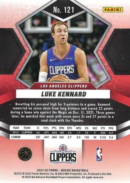 2021 Panini Mosaic Luke Kennard #121 Los Angeles Clippers