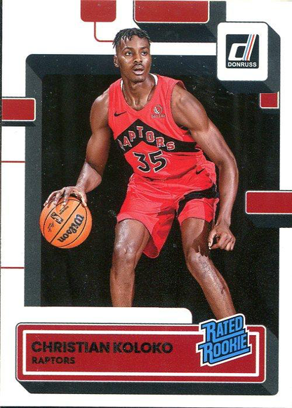 2022 Panini Donruss Rated Rookie RC Christian Koloko #233 Toronto Raptors