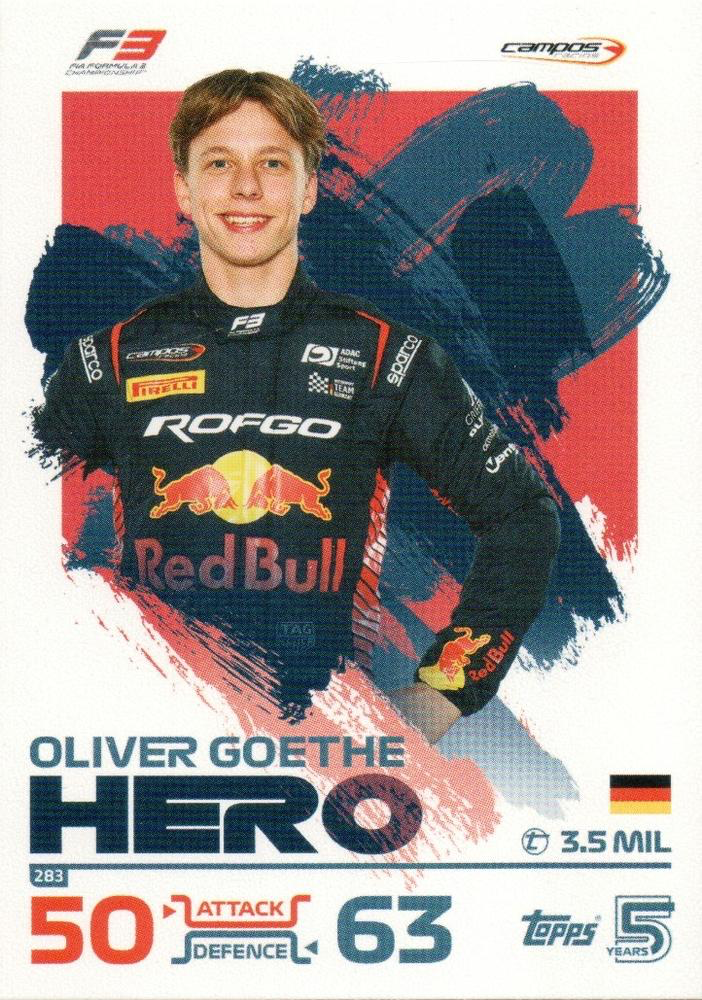 2024 Topps Turbo Attax F1 Oliver Goethe F3 #283 Campos Racing
