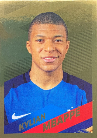 2018 Panini World Cup Stickers Gold Kylian Mbappé RC #54 France