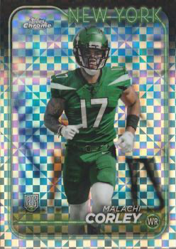 2024 Topps Chrome Football X- Fractor Malachi Corley RC #224 New York Jets