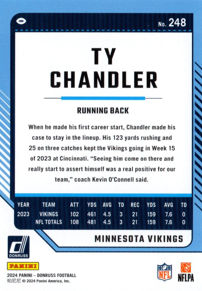 2024 Panini Donruss Ty Chandler RC Minnesota Vikings #248