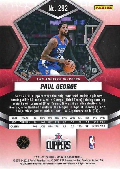 2021 Panini Mosaic Paul George All NBA #292 Los Angeles Clippers