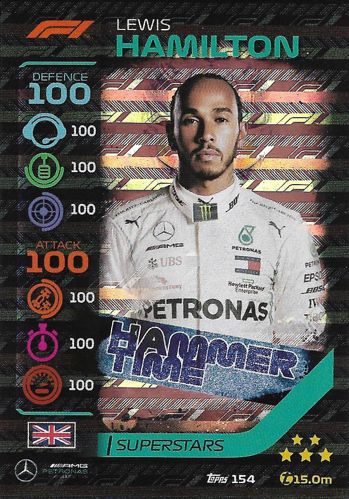 2020 Topps Turbo Attax Formula 1 Lewis Hamilton #154 Mercedes-AMG Team