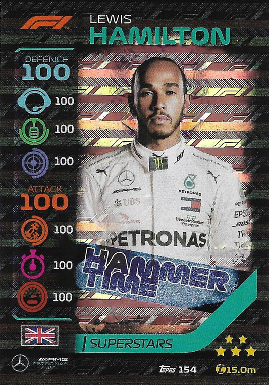 2020 Topps Turbo Attax Formula 1 Lewis Hamilton #154 Mercedes-AMG Team