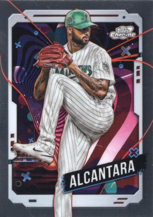 2024 Topps Chrome Cosmic Sandy Alcantara #134 Miami Marlins