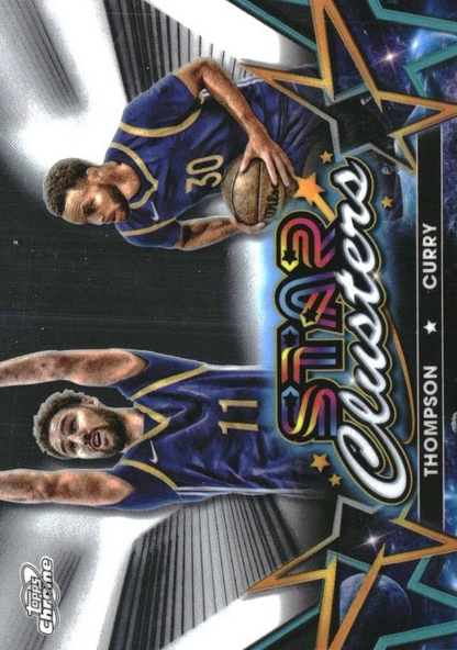 2023 Topps Chrome Cosmic Star Clusters Klay Thompson / Stephen Curry #SC-3 Golden State Warriors