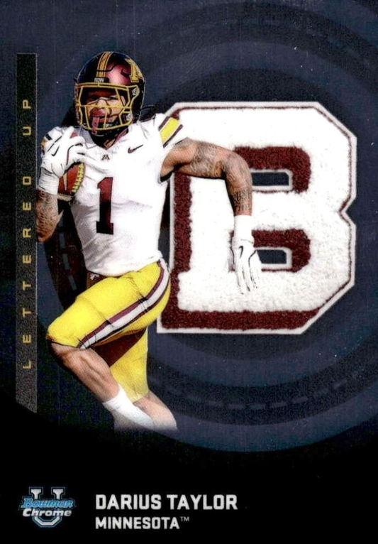 2025 Topps Bowman U Chrome Lettered Up Darius Taylor #LU-12 Minnesota Golden Gophers