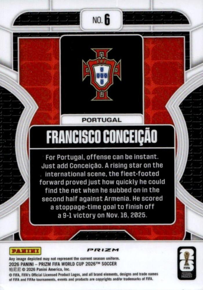2026 Panini Prizm FIFA World Cup Phenomenon Silver Francisco Conceicao #6 Portugal
