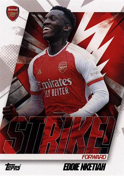 2023 Topps Arsenal Team Set Eddie Nketiah Strike! #43 Arsenal FC
