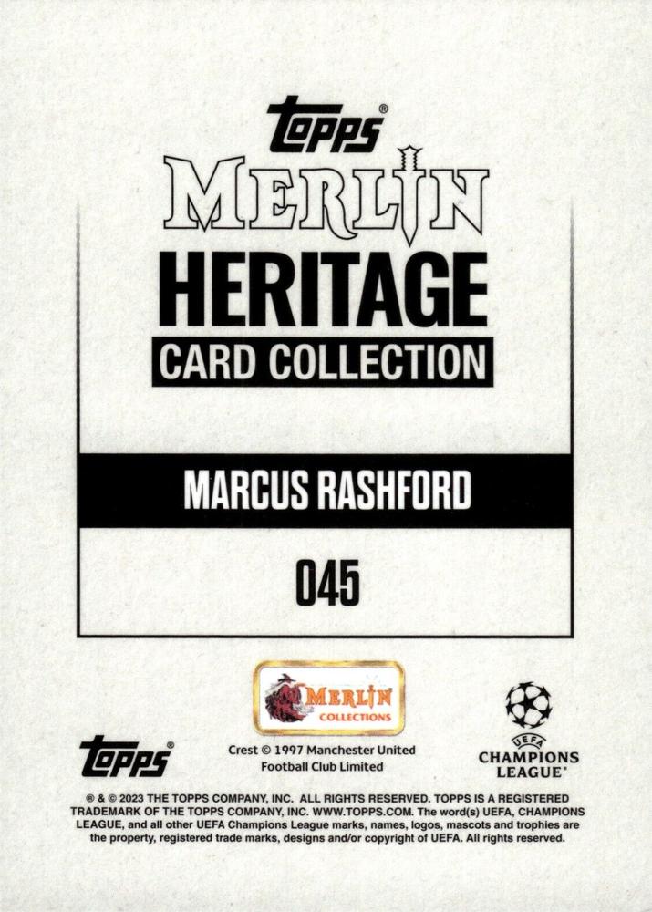 2023 Topps Merlin Heritage UCC Marcus Rashford #45 Manchester United