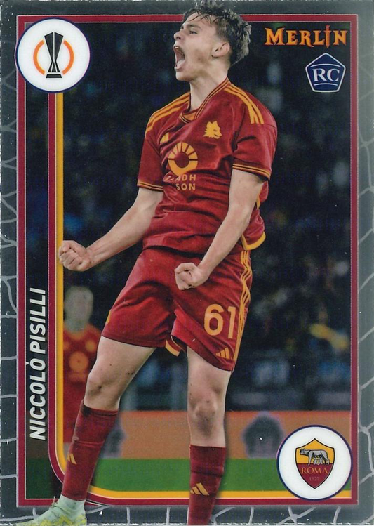 2023 Topps Merlin Chrome UCC Niccolo Pisilli RC #141 Roma