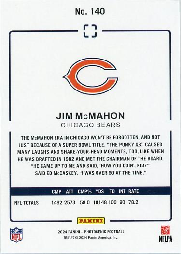 2024 Panini Photogenic Jim McMahon #140 Chicago Bears